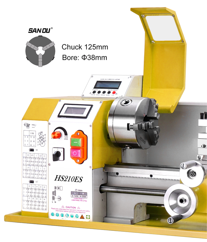 HS210esx600 Auto esquerdo e direita Trequeamento fabricando mini -torno de metal CNC