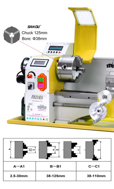 HS210esx600 Auto esquerdo e direita Trequeamento fabricando mini -torno de metal CNC